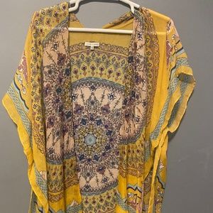 Yellow Printed Kimono